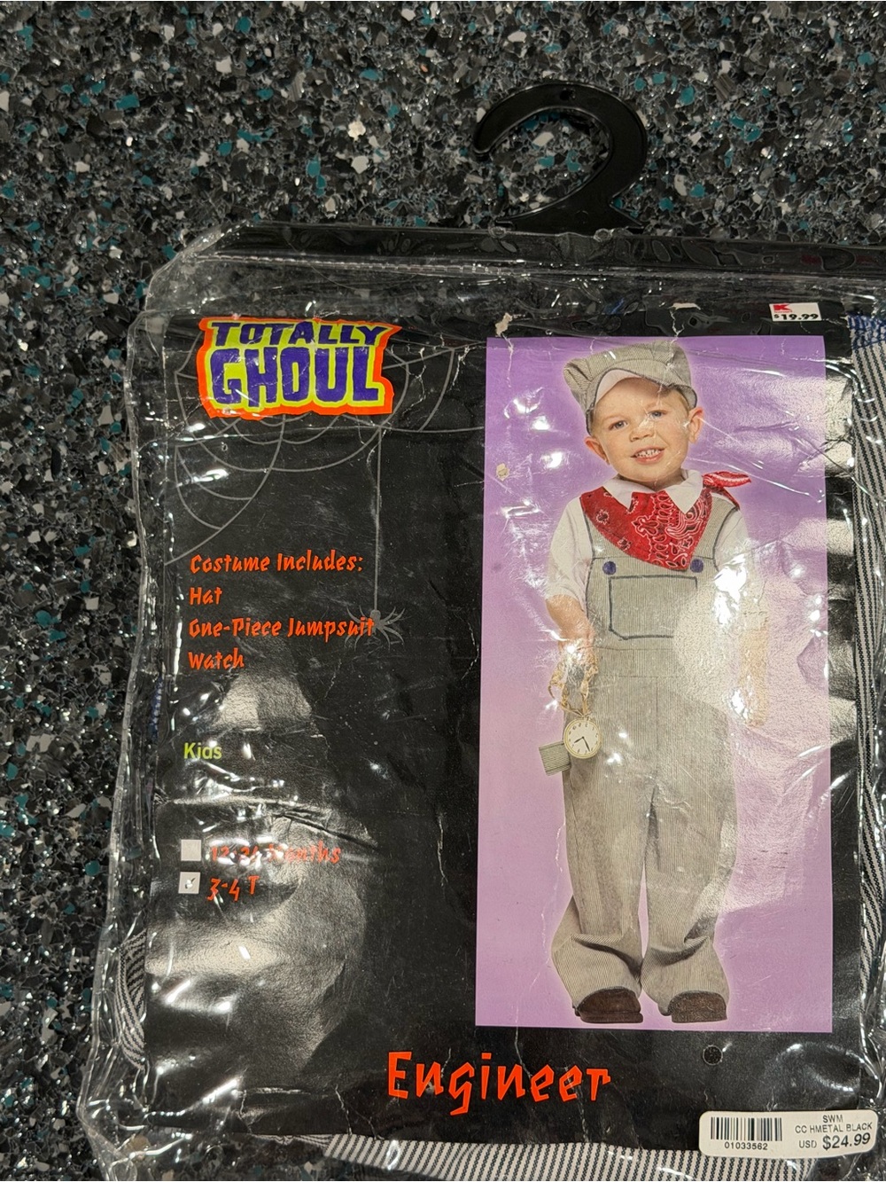 Totally Ghoul Train Engineer Costume Size Toddler Ages 3-4 T